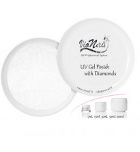 UV "Finish gel with Diamonds" - viršutinis gelio sluoksnis su deimanto dulkėmis